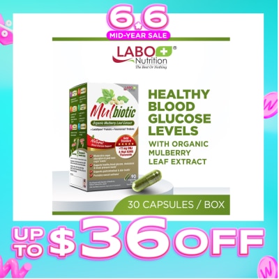 LABO NUTRITION - Mulbiotic Dietary Supplement Capsule (with Probiotic And Prebiotic, For Healthy Blood Sugar, Diabetes, Weight, Appetite) 90s