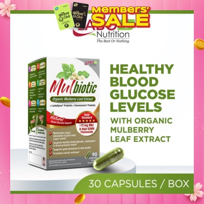 LABO NUTRITION Mulbiotic Dietary Supplement Capsule (with Probiotic And Prebiotic, For Healthy Blood Sugar, Diabetes, Weight, Appetite) 90s