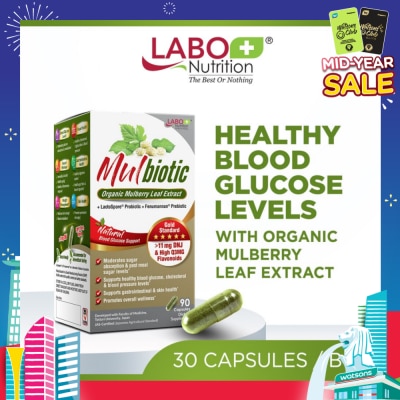 LABO NUTRITION Mulbiotic Dietary Supplement Capsule (with Probiotic And Prebiotic, For Healthy Blood Sugar, Diabetes, Weight, Appetite) 90s