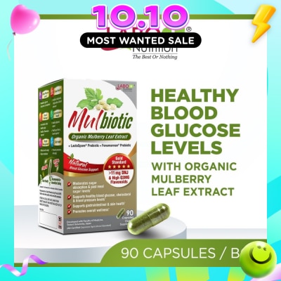 LABO NUTRITION Mulbiotic Mulberry Leaf DNJ with Probiotic Prebiotic Capsule (Blood Sugar, Diabetes, Weight, & Appetite) 90s image