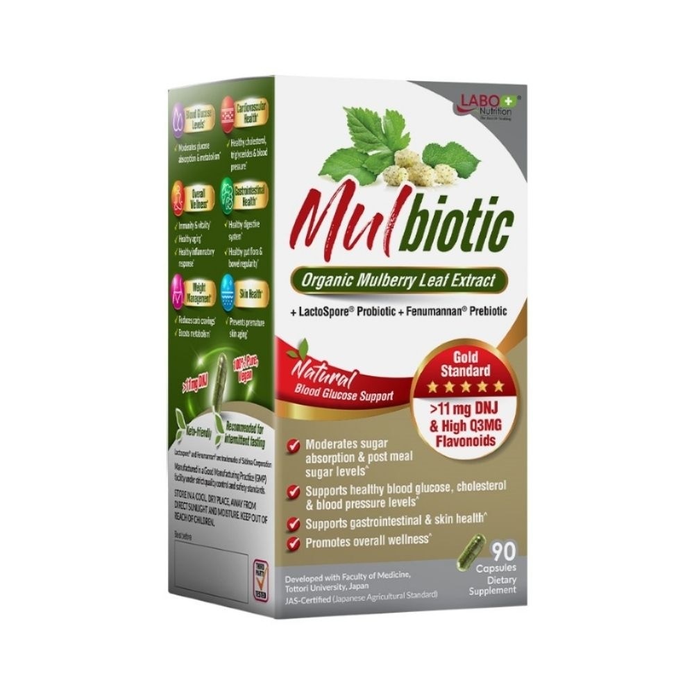Mulbiotic Mulberry Leaf DNJ with Probiotic Prebiotic Capsule (Blood Sugar, Diabetes, Weight, & Appetite) 90s