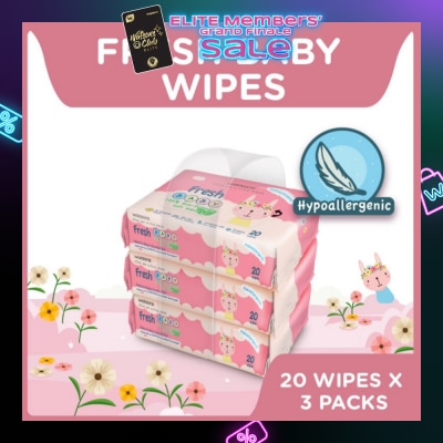 WATSONS Watsons Hypoallergenic Fresh Baby Wipes 20s x 3 (For Sensitive Skin)