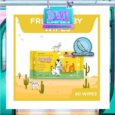 WATSONS Hypoallergenic Fresh Baby Wipes 80s (For Sensitive Skin) image