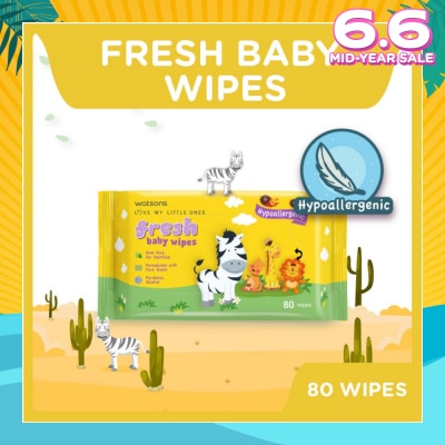 WATSONS Watsons Hypoallergenic Fresh Baby Wipes 80s (For Sensitive Skin)