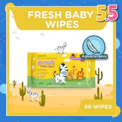 WATSONS Watsons Hypoallergenic Fresh Baby Wipes 80s (For Sensitive Skin)