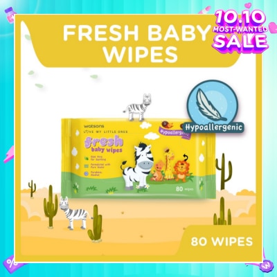 WATSONS Watsons Hypoallergenic Fresh Baby Wipes 80s (For Sensitive Skin)