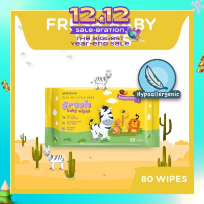 WATSONS Watsons Hypoallergenic Fresh Baby Wipes 80s (For Sensitive Skin)
