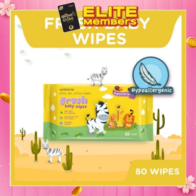 WATSONS Watsons Hypoallergenic Fresh Baby Wipes 80s (For Sensitive Skin)