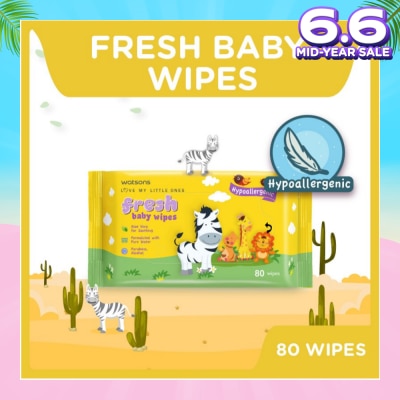 WATSONS Watsons Hypoallergenic Fresh Baby Wipes 80s (For Sensitive Skin)