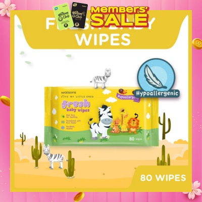 WATSONS Watsons Hypoallergenic Fresh Baby Wipes 80s (For Sensitive Skin)