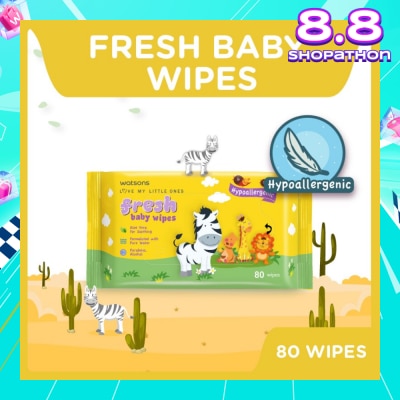 WATSONS Watsons Hypoallergenic Fresh Baby Wipes 80s (For Sensitive Skin)