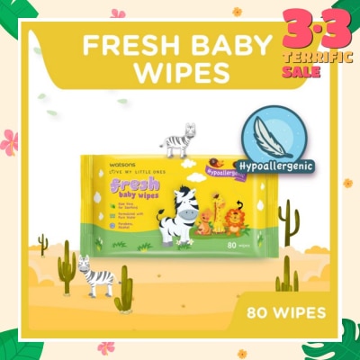 WATSONS Watsons Hypoallergenic Fresh Baby Wipes 80s (For Sensitive Skin)