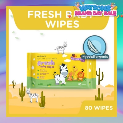 WATSONS Watsons Hypoallergenic Fresh Baby Wipes 80s (For Sensitive Skin)