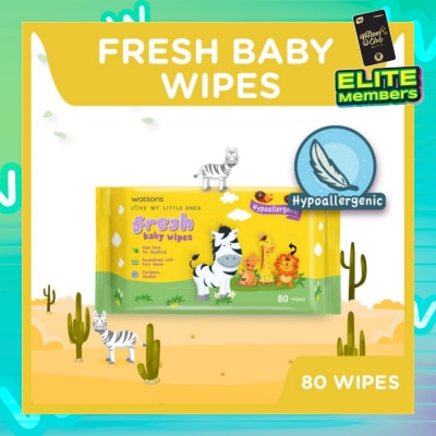 WATSONS Watsons Hypoallergenic Fresh Baby Wipes 80s (For Sensitive Skin)