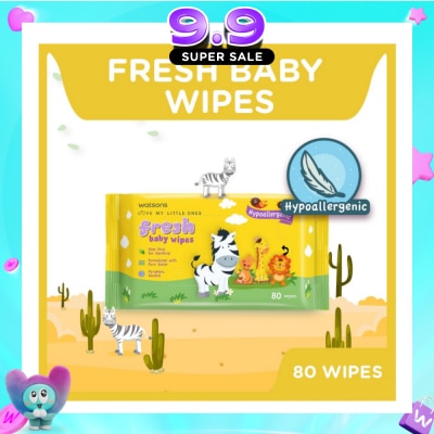 WATSONS - Hypoallergenic Fresh Baby Wipes 80s (For Sensitive Skin) image