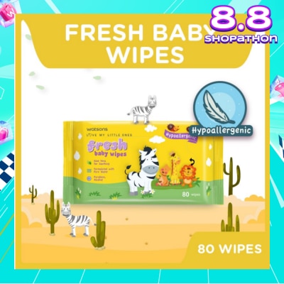 WATSONS Watsons Hypoallergenic Fresh Baby Wipes 80s (For Sensitive Skin)