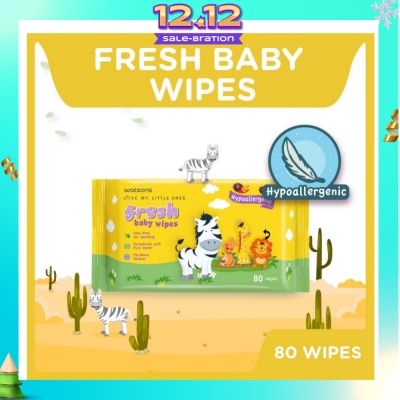 WATSONS Watsons Hypoallergenic Fresh Baby Wipes 80s (For Sensitive Skin)