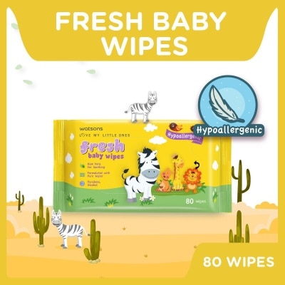 WATSONS Watsons Hypoallergenic Fresh Baby Wipes 80s (For Sensitive Skin)