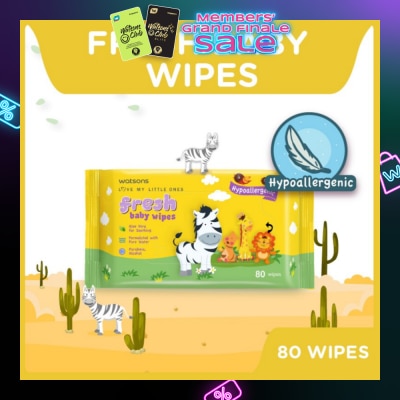 WATSONS Watsons Hypoallergenic Fresh Baby Wipes 80s (For Sensitive Skin)