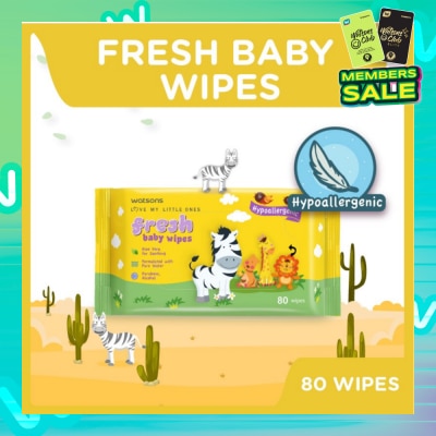 WATSONS Watsons Hypoallergenic Fresh Baby Wipes 80s (For Sensitive Skin)