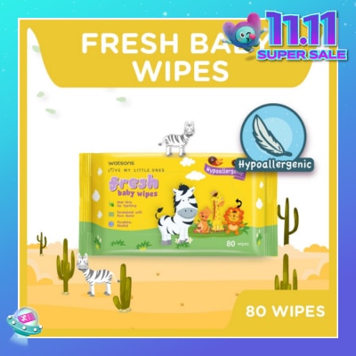 WATSONS Watsons Hypoallergenic Fresh Baby Wipes 80s (For Sensitive Skin)