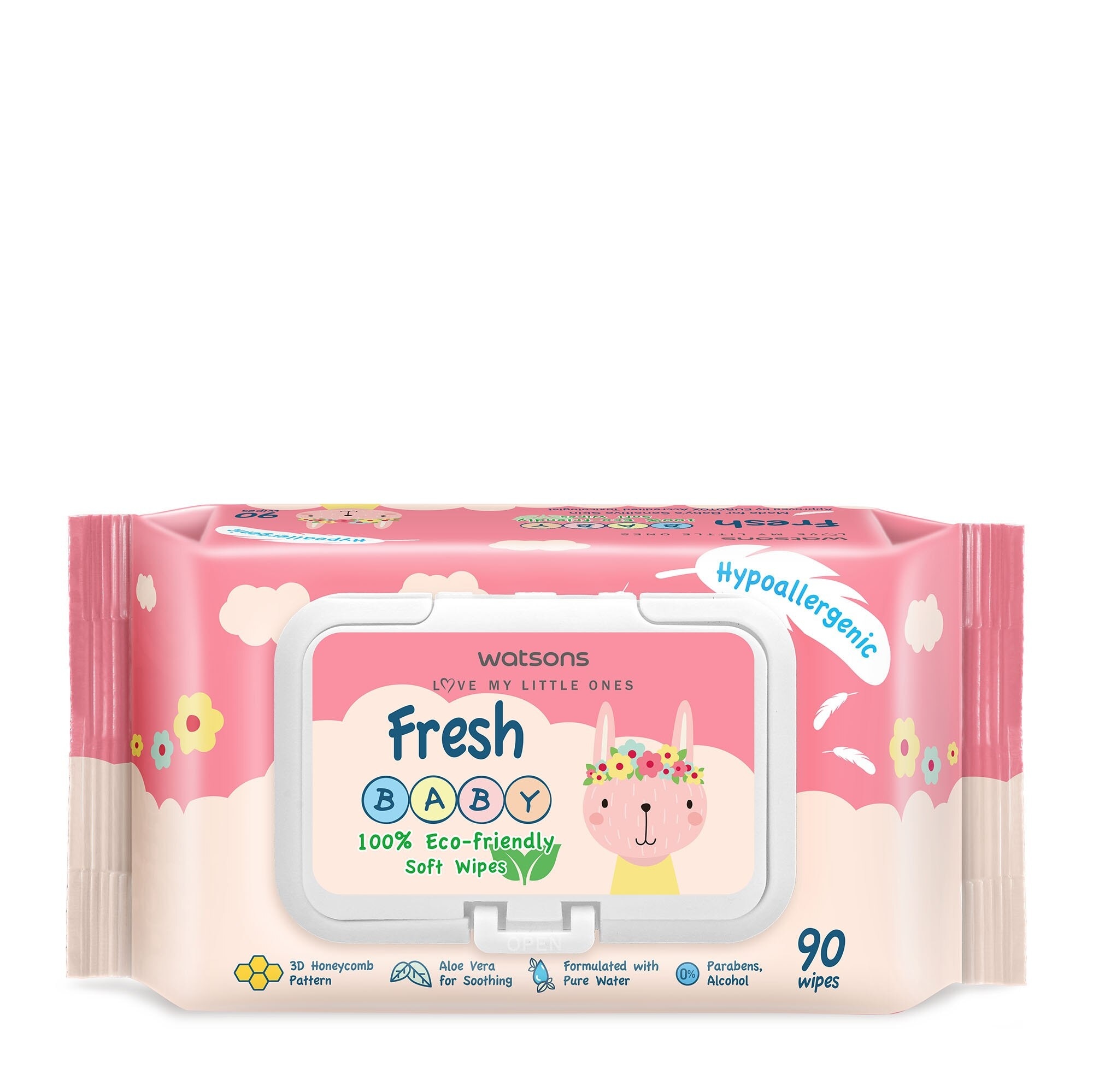 Watsons Hypoallergenic Fresh Baby Wipes 90s (For Sensitive Skin)