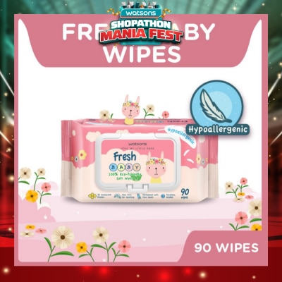 WATSONS - Hypoallergenic Fresh Baby Wipes 90s (For Sensitive Skin)