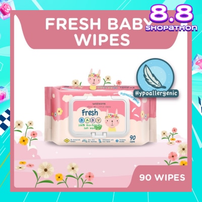 WATSONS Watsons Hypoallergenic Fresh Baby Wipes 90s (For Sensitive Skin)