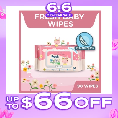 WATSONS - Hypoallergenic Fresh Baby Wipes 90s (For Sensitive Skin)