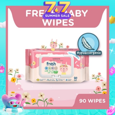 WATSONS - Hypoallergenic Fresh Baby Wipes 90s (For Sensitive Skin)