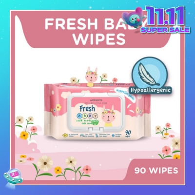 WATSONS Watsons Hypoallergenic Fresh Baby Wipes 90s (For Sensitive Skin)
