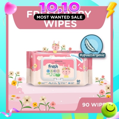 WATSONS Hypoallergenic Fresh Baby Wipes 90s (For Sensitive Skin) image