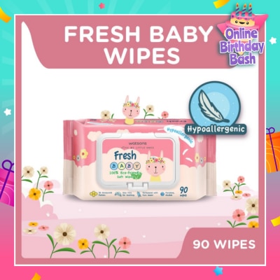 WATSONS Watsons Hypoallergenic Fresh Baby Wipes 90s (For Sensitive Skin)