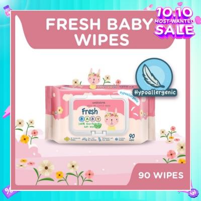 WATSONS Watsons Hypoallergenic Fresh Baby Wipes 90s (For Sensitive Skin)