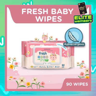 WATSONS Watsons Hypoallergenic Fresh Baby Wipes 90s (For Sensitive Skin)