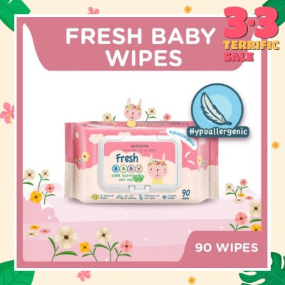 WATSONS Watsons Hypoallergenic Fresh Baby Wipes 90s (For Sensitive Skin)