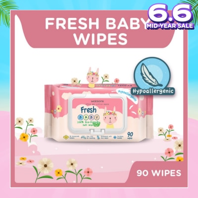 WATSONS Watsons Hypoallergenic Fresh Baby Wipes 90s (For Sensitive Skin)