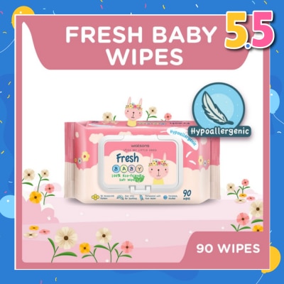 WATSONS Watsons Hypoallergenic Fresh Baby Wipes 90s (For Sensitive Skin)