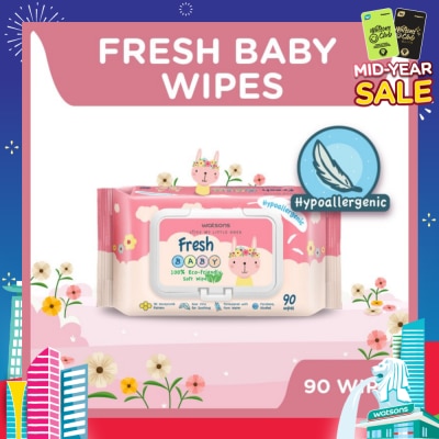 WATSONS Watsons Hypoallergenic Fresh Baby Wipes 90s (For Sensitive Skin)