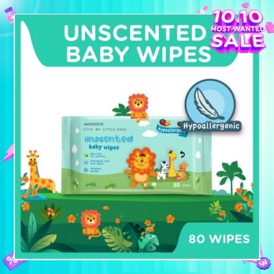 WATSONS Unscented Baby Wipes Hypoallergenic (Made For Baby's Sensitive Skin) 80s