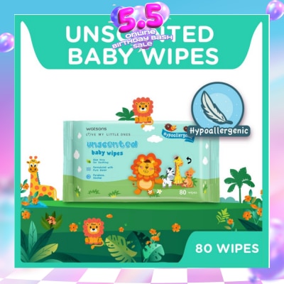 WATSONS - Unscented Baby Wipes Hypoallergenic (Made For Baby's Sensitive Skin) 80s