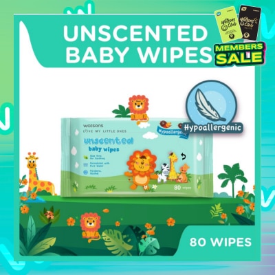 WATSONS Unscented Baby Wipes Hypoallergenic (Made For Baby's Sensitive Skin) 80s