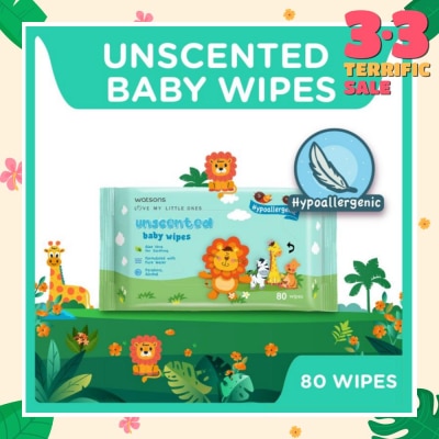 WATSONS Unscented Baby Wipes Hypoallergenic (Made For Baby's Sensitive Skin) 80s