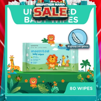 WATSONS - Unscented Baby Wipes Hypoallergenic (Made For Baby's Sensitive Skin) 80s