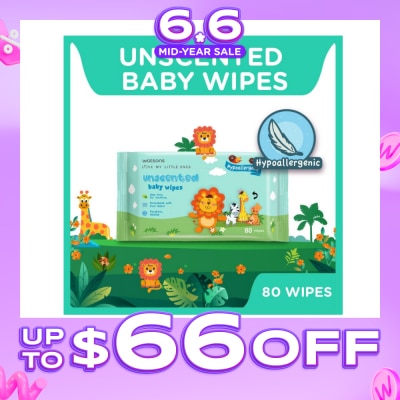 WATSONS - Unscented Baby Wipes Hypoallergenic (Made For Baby's Sensitive Skin) 80s