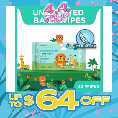 WATSONS - Unscented Baby Wipes Hypoallergenic (Made For Baby's Sensitive Skin) 80s