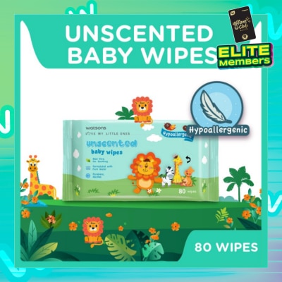 WATSONS Unscented Baby Wipes Hypoallergenic (Made For Baby's Sensitive Skin) 80s
