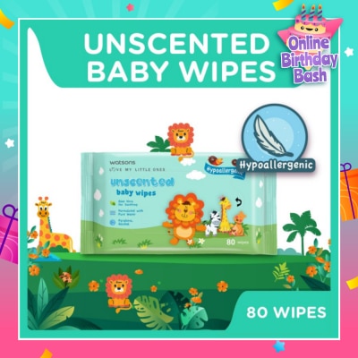 WATSONS Unscented Baby Wipes Hypoallergenic (Made For Baby's Sensitive Skin) 80s