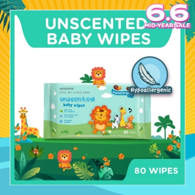 WATSONS Unscented Baby Wipes Hypoallergenic (Made For Baby's Sensitive Skin) 80s