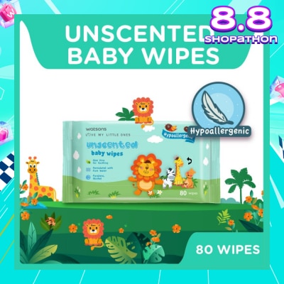 WATSONS Unscented Baby Wipes Hypoallergenic (Made For Baby's Sensitive Skin) 80s